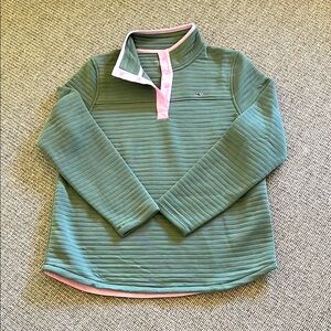 Vineyard Vines pullover green pink detail size M